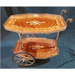 FRENCH INLAID TEA CART