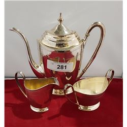 ART DECO 3 PC SILVERPLATE TEA SET