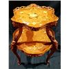 Image 1 : FRENCH HIGHLY CARVED INLAID 2 TIER FIGURAL PARLOUR TABLE