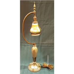 1920'S TABLE LAMP W/QUEZAL STYLE SHADE