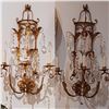 Image 1 : PAIR OF CRYSTAL AND BRASS WALL SCONCES