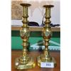 Image 1 : PAIR VICTORIAN BRASS CANDLESTICKS
