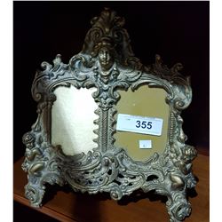 ORNATE BRASS DOUBLE PICTURE FRAME