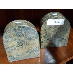 PAIR FOSSIL BOOKENDS