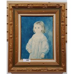 GILT FRAMED PRINT OF A LITTLE GIRL APPROX 20" X 24"