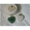 Image 2 : ASSORTED HEART PENDANTS - JASPER STONE HEARTS - 3 TTL