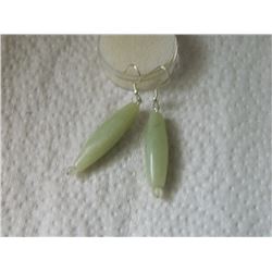 NEW EARRINGS- JADE- SHEPHERD HOOKS - 1 1/2  LONG