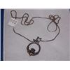 Image 2 : NECKLACE - CLADDAGH - STERLING SILVER  - WITH 14KT ACCENTS - WITH 17' STERLING SILVER CHAIN