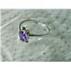 Image 2 : RING - STERLING SILVER - PURPLE STONE - STAMPED 925