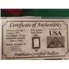Image 2 : SILVER BULLION -5 AMERICAN CERTIFIED BULLION - .999 SILVER EACH 5 GRAINS - US MINT - SEALED & CERTIF