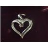 Image 2 : PENDANT - DIAMONDS IN STERLING SILVER RIBBON HEART DESIGN SETTING - WITH CERTIFICATE $737