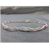 BRACELET - OVAL FACETED MULTI-GEMSTONES & ROUND FACETED DIAMOND IN STERLING SILVER TWIST STYLE DESIG