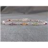 Image 1 : BRACELET - MULTI-GEMSTONE & DIAMOND IN STERLIGN SILVER SETTING - 9 OVAL FACETED GEMS - ESTIMATED RET