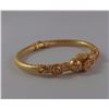 Image 1 : ONE 22KT YELLOW GOLD BANGLE 8.35MM WIDE DECORATIVE GROOVED LINES CREATING A BLOCK LIKE PATTERN