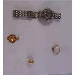 22KT & 14KT YELLOW GOLD PEAR SHAPED PENDANT WITH BRIGHT CUT INITIALS "VC" REPLACEMENT VALUE: