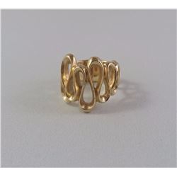 14KT YELLOW GOLD LADIES RING (UNDULATING DESIGN) REPLACEMENT VALUE $1250