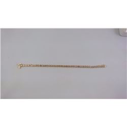 14KT YELLOW GOLD STRAIGHT LINE TENNIS STYLE BRACELET 7.5" SET WITH 49 BCD TW 9.5 GRAM REPLACEMENT