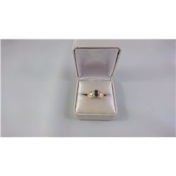 14KT YELLOW GOLD LADIES RING SET WITH ONE OVAL CUT GREEN STONE + 16 SCD TW 4.2 GRAM REPLACEMENT