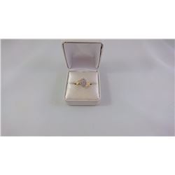 18KT YELLOW GOLD LADIES CLUSTER STYLE RING SET WITH 31 BCD TW 4.5 GRAM REPLACEMENT VALUE $695