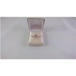 18KT YELLOW GOLD LADIES CLUSTER STYLE RING SET WITH 31 BCD TW 4.5 GRAM REPLACEMENT VALUE $695