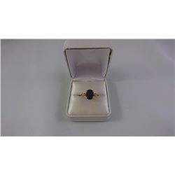 14KT YELLOW  GOLD LADIES RING SET WITH ONE OVAL AMMONITE SHELL + TWO BCD TW 3.6 GRAM REPLACEMENT