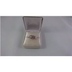 14KT YELLOW GOLD LADIES RING SET WITH ELEVEN MARQUISE PALE MAUVE TANZANITE + 11 BCD TW 4.99