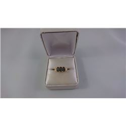 14KT YELLOW GOLD LADIES RING SET WITH 3 OVAL TRIPLET AMMONITE SHELL TW 3.4 GRAM REPLACEMENT VALUE