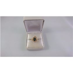 14KT YELLOW GOLD LADIES RING SET WITH ONE OVAL TRIPLET AMMONITE SHELL TW 3.8 GRAM REPLACEMENT VALUE