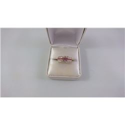 10KT YELLOW GOLD LADIES RING BAND SET WITH 12 RUBIES + 8 SCD TW 4 GRAMS REPLACEMENT VALUE $350