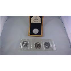 CANADIAN PROOF 1989 CASED $5 SILVER MAPLE LEAF & 1991-93 SILVER MAPLE LEAVES ASW 4 OZ (4 PCS)