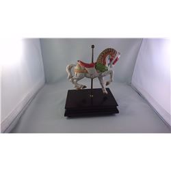 SMALL CAROUSEL HORSE MUSIC BOX  (LOOSE AT BASE OF POLE)