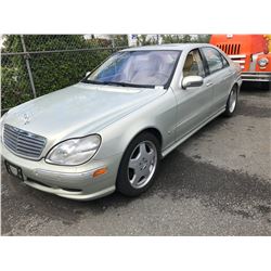 2001 MERCEDES S600, 4 DOOR SEDAN, GREY, VIN # WDBNG78J91A183657