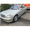 Image 1 : 2001 MERCEDES S600, 4 DOOR SEDAN, GREY, VIN # WDBNG78J91A183657