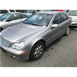 2003 MERCEDES C320 4MATIC, 4 DOOR SEDAN, GREY, VIN # WDBRF84JX3F369505