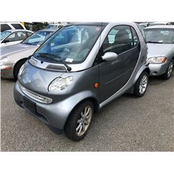 2005 SMART FORTWO, 2 DOOR, GREY, VIN # WMEAJ00F75J168579
