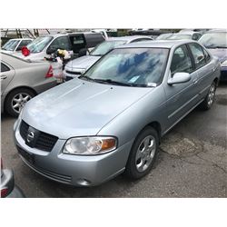 2004 NISSAN SENTRA 1.8S, 4 DOOR SEDAN, VIN # 3N1CB51D04L881168