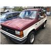 Image 1 : 1990 FORD BRONCO II XL, 2 DOOR SUV, RED/WHITE, VIN # 1FMCU14TXLUA93193