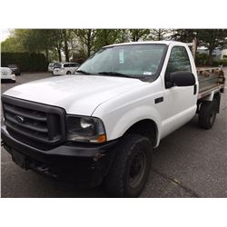 2004 FORD F-350 XL SUPER DUTY, 2DOOR DUMP, WHITE, VIN # 1FTSF31L54ED19291