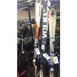 PAIR OF ROSIGNOL SKIS WITH POLES