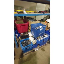 PALLET OF ASSORTED ELECTRICAL, BREAKERS, HARDWARE