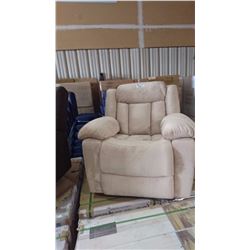 BROWN SUEDE RECLINING 3 PIECE COUCH, LOVE SEAT AND CHAIR SET