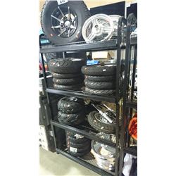 RACK OF ASSORTED TIRES & RIMS