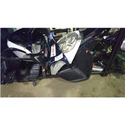 SHELF OF ASSORTED MOTORCYCLE/SCOOTER PARTS