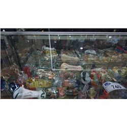 SHELF LOT OF ASSORTED GLASS PIPES