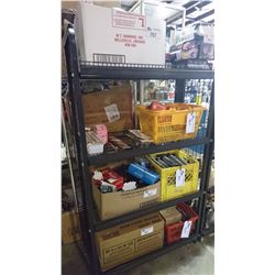 RACK OF ASSORTED STORE PRODUCT, ROLLING TUBES, ETC