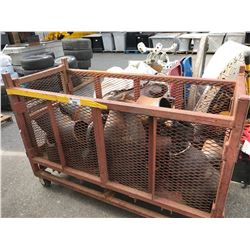 METAL MOBILE CART WITH HEAVY PIPING