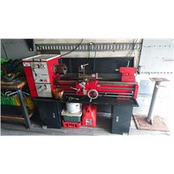CQ6230A METAL LATHE WITH WORK TABLE, TOOLING AND MISC