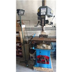 ADVANCE MODEL PF-30LH MILLING AND DRILLING MACHINE WITH LIGHT AND CONVEYOR