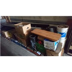 5 PALLETS OF MISC HARDWARE TOOLING, AND INDUSTRIAL AT FRONT OF CONTAINER