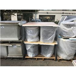 PALLET OF ASSORTED FIBERGLASS GARDEN STONE PLANTERS